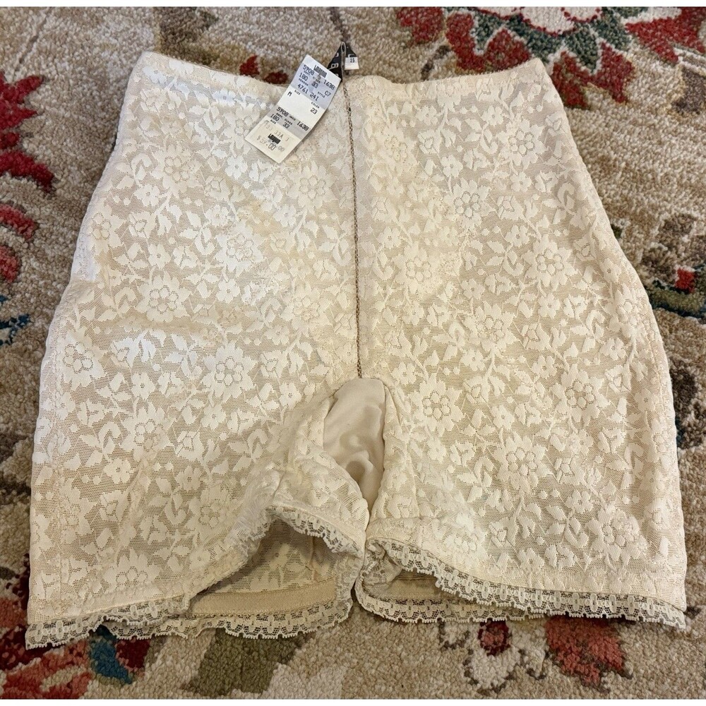 Vintage Girdle By I. Magnin Size M Color 23 Lace Slip Shorts